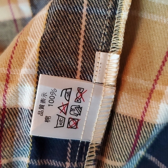 SANTA Barbara Men's Flannel Plaid Long Sleeve Shirt - Picture 6 of 7